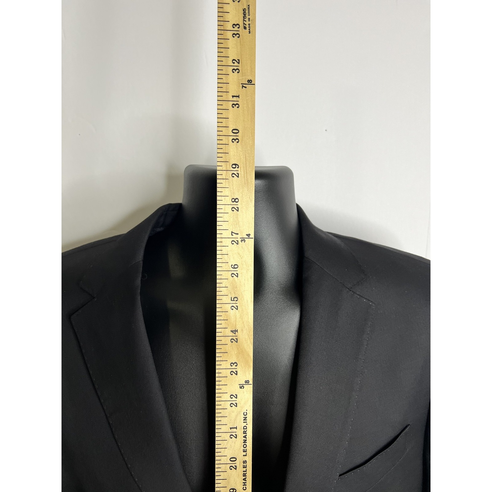 Hugo Boss Blazer Mens 40 Regular Black Guabello Super 120 Wool Sport Coat Jacket — image 2 of 8